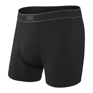 Breathable men's SAXX DAYTRIPPER Boxer Brief Fly with a fly - black.