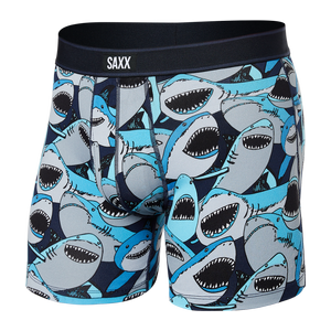 Men's SAXX DAYTRIPPER Boxer Brief Fly Sharks - navy blue.