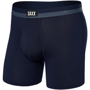 Men's sports boxer briefs with a fly SAXX SPORT MESH Boxer Brief Fly - navy blue.