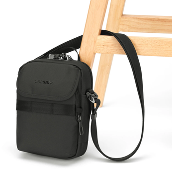 A small Pacsafe Metrosafe X 3 l anti-theft shoulder bag - black.