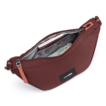 Anti-theft urban Pacsafe Go Lunar bag - burgundy