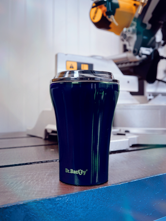 Coffee thermal mug with ceramic coating Dr.Bacty Apollo 227 ml - navy blue