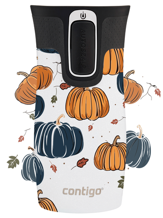 Contigo West Loop Mini 300ml thermal mug - Pumpkins - White metallic