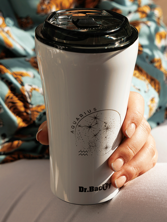 Dr.Bacty Apollo 2.0 thermal coffee mug - Aquarius - 360 ml - Glossy White