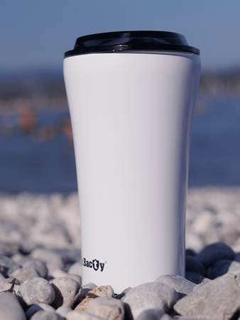 Dr.Bacty Apollo 2.0 thermal coffee mug - Elixir of Patience - 360 ml - Glossy White