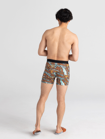 Men's trekking / sport boxer briefs with a fly SAXX QUEST Boxer Brief Fly sculpted landscape.