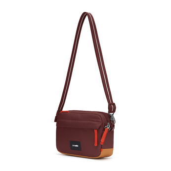 Small urban anti-theft bag Pacsafe Go - burgundy.