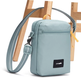 The Pacsafe Go anti-theft shoulder city bag - mint.