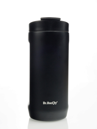 Thermal coffee mug 2-in-1 Dr.Bacty Notus 360 ml - black.