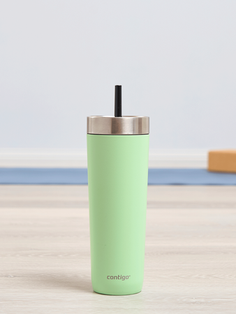 Thermal mug with straw Luxe Tumbler 720 ml with engraving - Cucumber