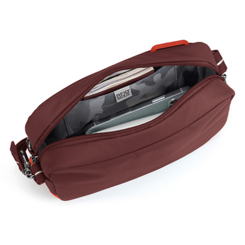 Urban small anti-theft bag Pacsafe Go - burgundy