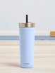 Thermal mug with straw Luxe Tumbler 720 ml with engraving - Periwinkle