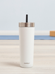 Thermal mug with straw Luxe Tumbler 720 ml with engraving - Salt