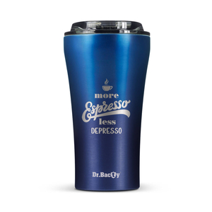 Dr.Bacty Apollo 2.0 thermischer Kaffeebecher - Espresso depresso - 360 ml - Monaco Blau