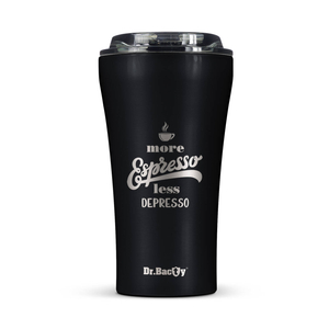 Dr.Bacty Apollo 2.0 thermischer Kaffeebecher - Espresso depresso- 360 ml - Schwarz Matt