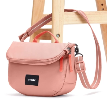 Pacsafe Go erweiterbare Anti-Diebstahl-Tasche für Frauen - rosa