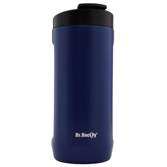 Thermal coffee mug 2-in-1 Dr.Bacty Notus 360 ml - navy blue.