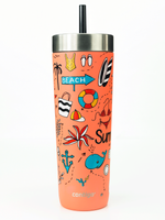 Thermobecher mit strohhalm Contigo Luxe Tumbler 720ml - Summer - Coral