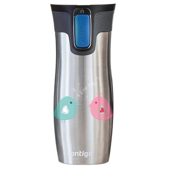 Contigo West Loop 2.0 Thermobecher 470ml - Vogelliebe - Stahl 