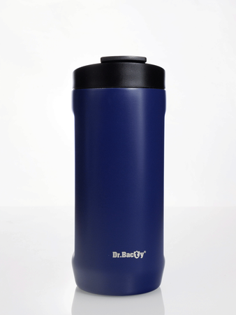 Thermal coffee mug 2-in-1 Dr.Bacty Notus 360 ml - navy blue.